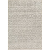 Wool Moroccan Area Rug in Light Gray/Silver
