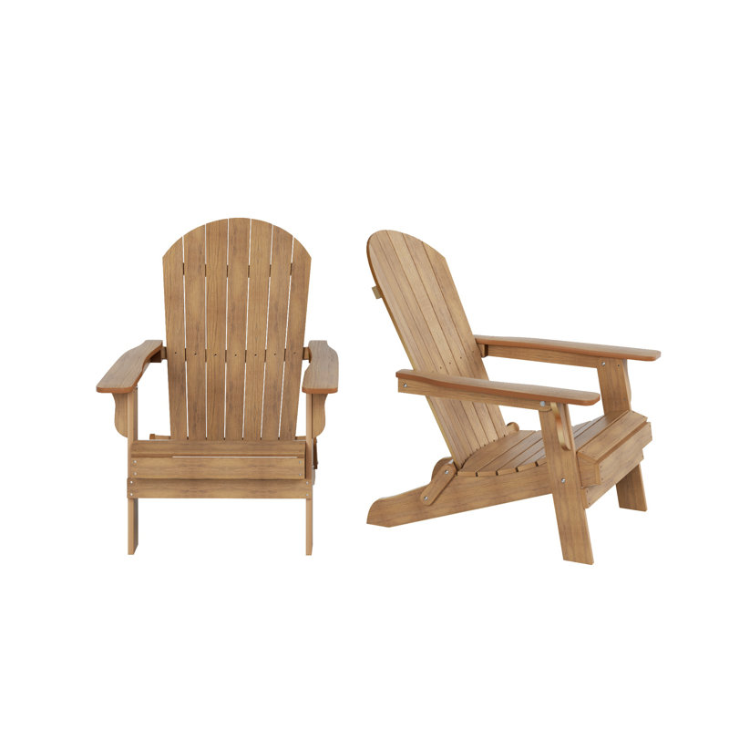 Chaise Adirondack pliante en plastique Arrlo, Teck
