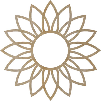 Médaillon de plafond en bois de marguerite 28 po x 9 3/4 po x P 3/4 po