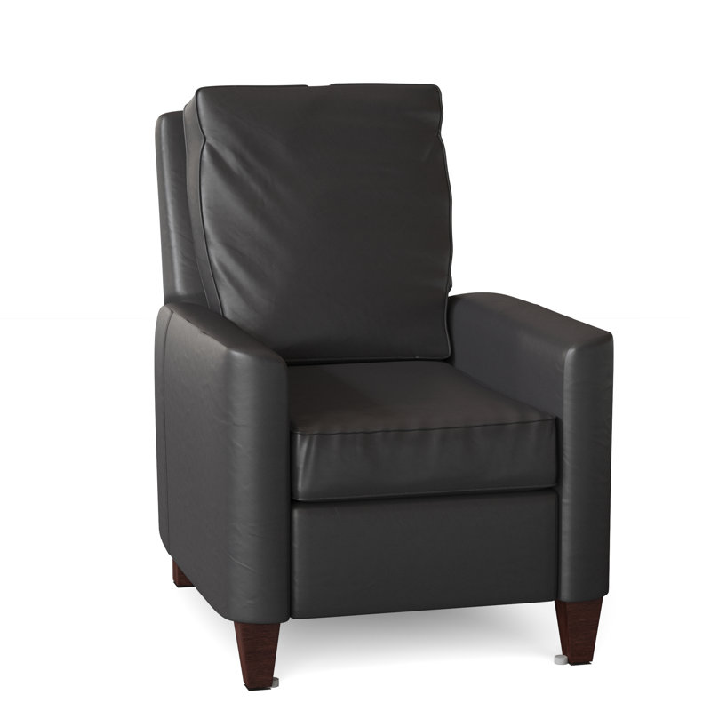 Yorba Armchair, Power Button, Mahogany, Outsider Raven Genuine Leather