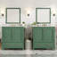 Ensemble de meuble-lavabo vert 60 po avec lavabos doubles (séparés), lavabos doubles en céramique, tablette de rangement et tiroirs séparés (miroir non inclus) - Solution de salle de bain moderne pour salles de bain spacieuses