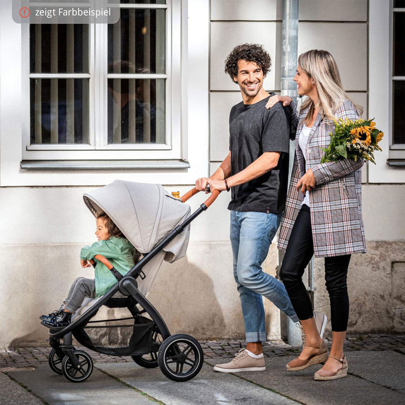 Hauck Foldable 4 Wheel Multi-Child Stroller with Storage, Beige
