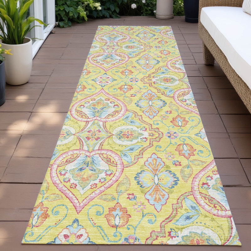 Machine Washable Indoor/Outdoor Husby ACN2207 Bohemian Rug, Runner 2'3" x 7'6"