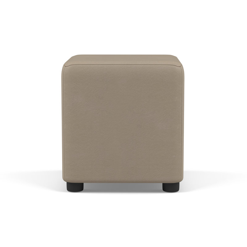 Faux Leather Cube Seating, Mushroom Cream