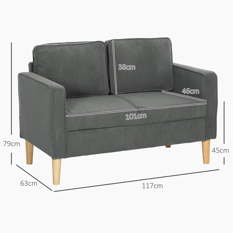 Audriauna 2 Seater Loveseat, Grey