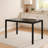 51" Rectangular Glass Dining Table Set For 4, Modern Tempered Glass Kitchen Table With 4 Velvet Upholstered Dining Chairs, Black Metal Frame Dining Room Furniture Set-414789277