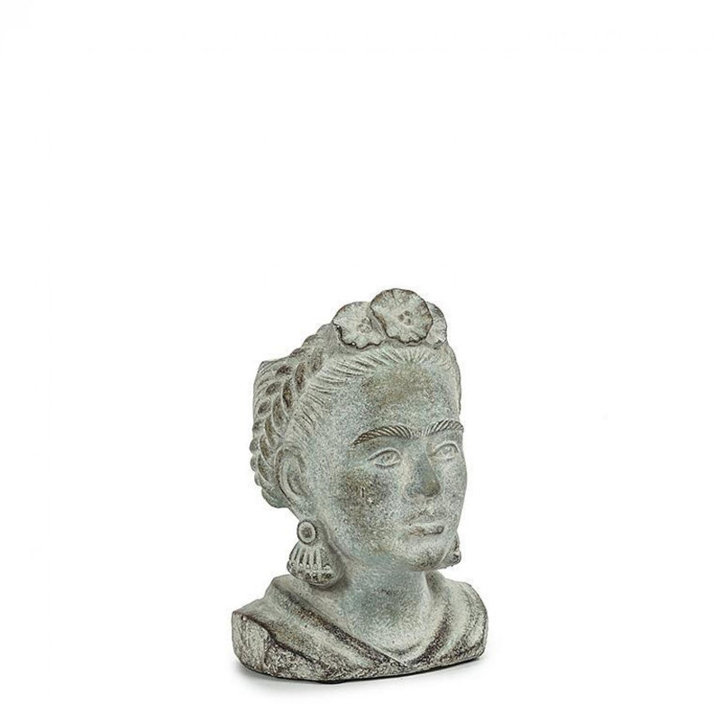 Grey Lady Head Planter, 7" H x 4.5" W x 5" D