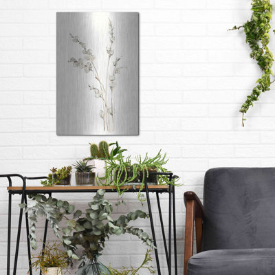 Art mural en métal luxueux «Willows IV» par Chris Paschke, 12 po x 16 po
