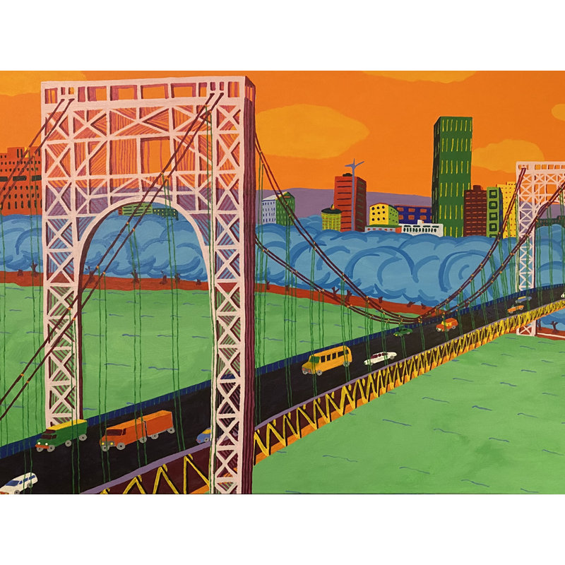 George Washington Bridge Print by Sue Graef, Black Framed Paper, 16" H x 20" W