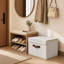 Paquet de 4 bacs de rangement en tissu avec couvercles, boîtes en tissu pliables avec poignées, organisateurs de garde-robe beige, 15 x 10 x 10 po-130720131-130720134