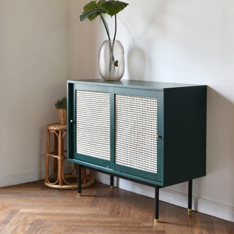 Petit buffet d'appoint en osier de luxe, 31.5" H x 47.27" W x 15.75" D