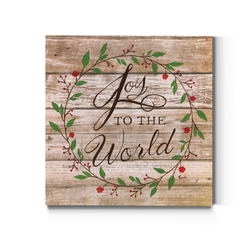 «Joy to the World», reproduction d'art textuel sur toile tendue, H 32 po x l 32 po x P 1 po