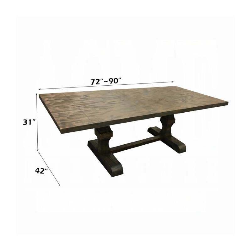 ACME Landon Dining Table w/Leaf, Salvage Brown