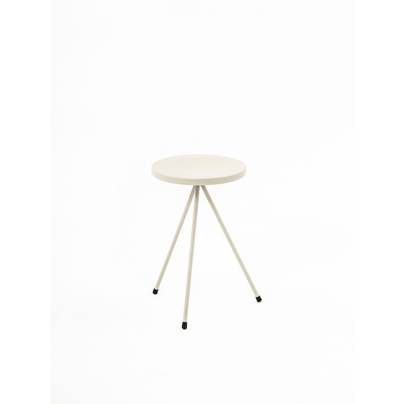 Anakie Powder Coated Steel Outdoor Stool, Silk Grey