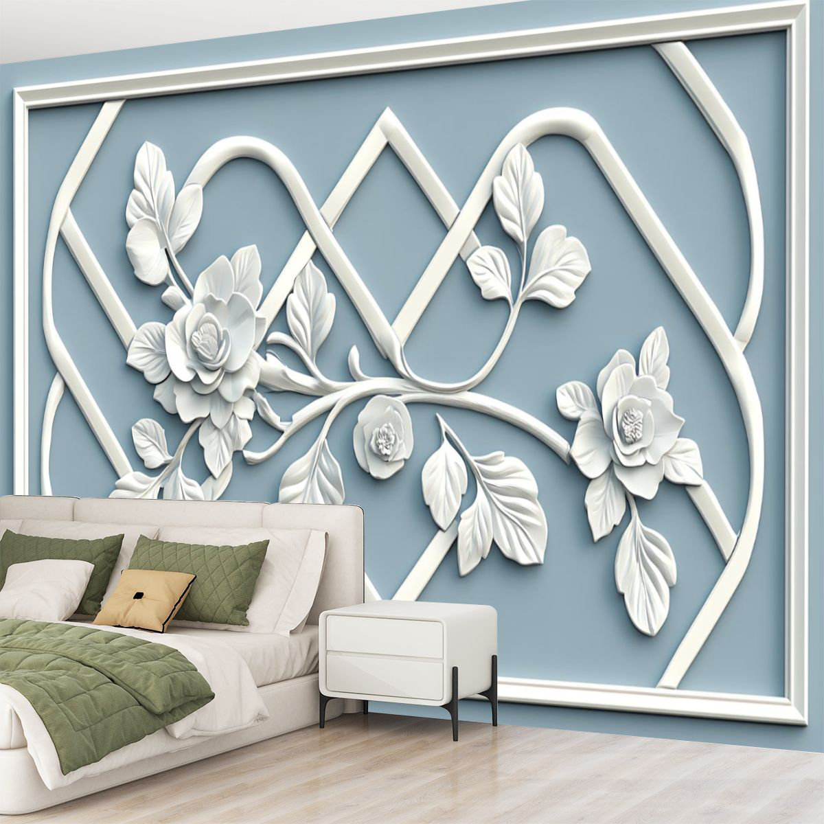 Lark Manor™ Peel and Stick Canvas Wallpaper Wall Mural 14 3D Floral ...