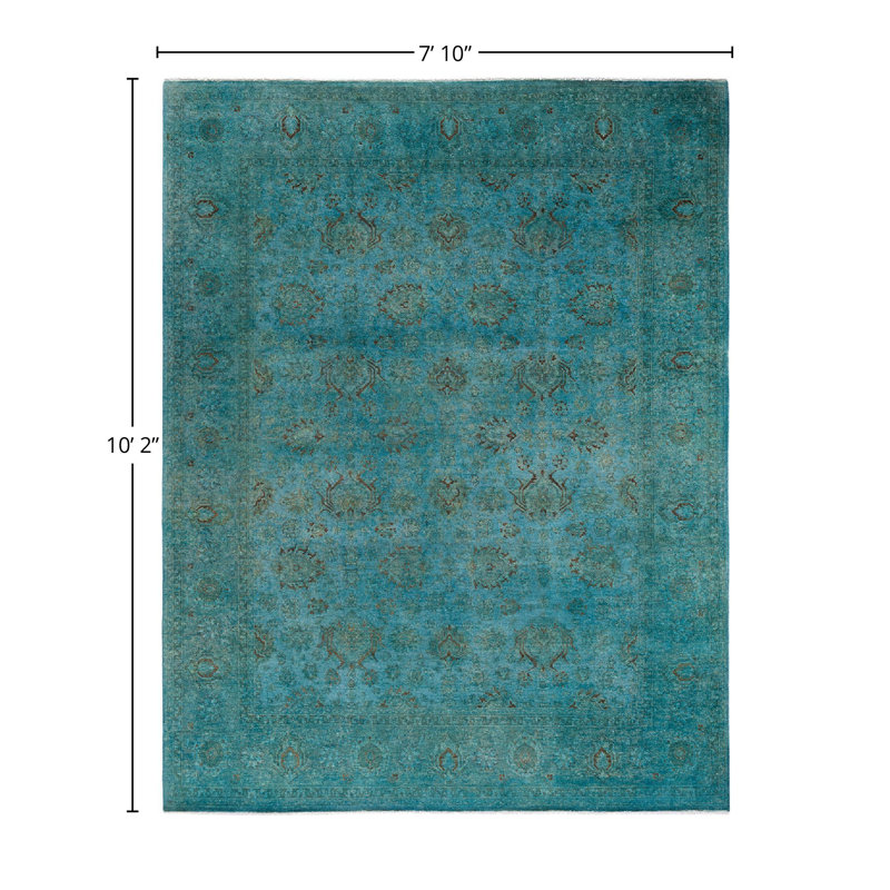 Tapis unique en laine 7 pi 10 po x 10 pi 2 po Orango
