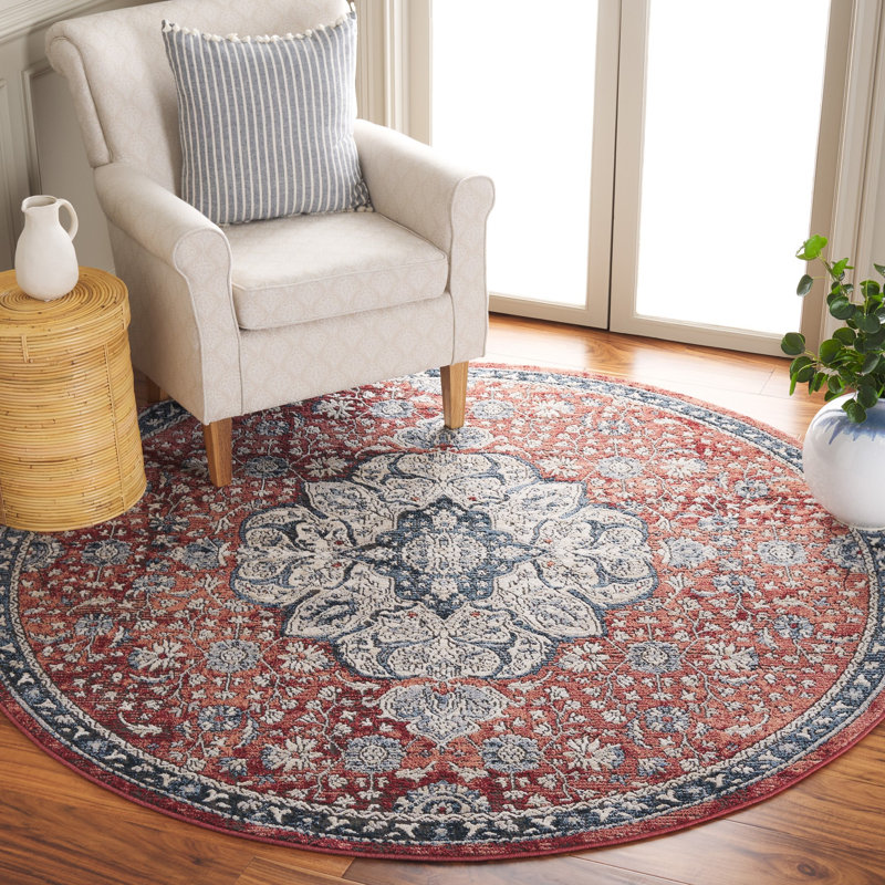 Jaqulynn Performance Oriental Rug, Round 6'7"