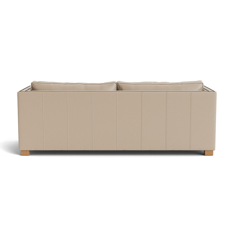 Canapé en cuir Keaton With Nails 74, Laiton antique, Naturel, Cuir performance Greenwich - taupe