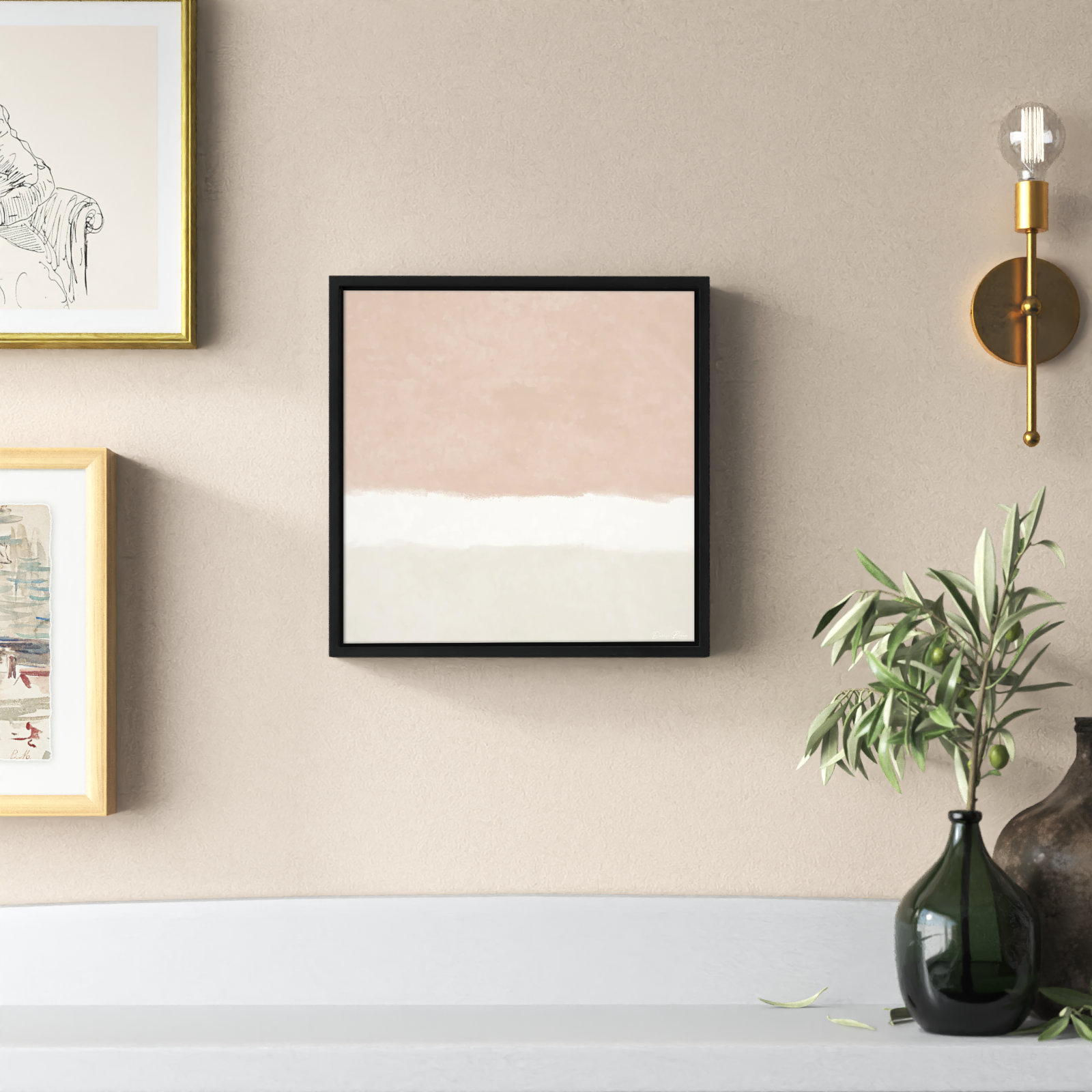 Slate 2 - Floater Frame Print on Canvas, Black Framed, 13.5" H x 13.5" W