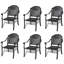 Chaise de patio en fonte d'aluminium 6 pièces avec cadre noir et coussins rouges (Identique à: W1710S00508)