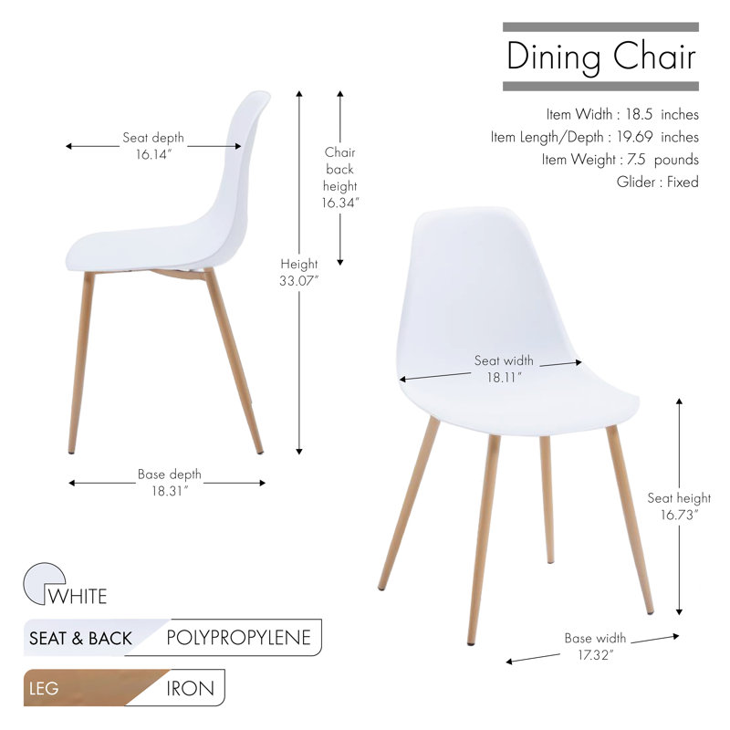 Zaki Dining Chair, White