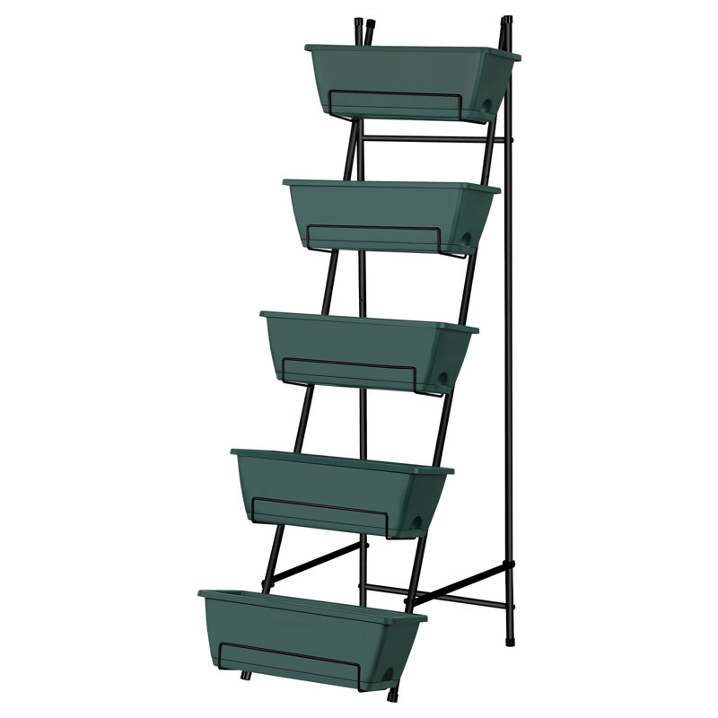 Jardinière verticale surélevée à 5 niveaux, Vert