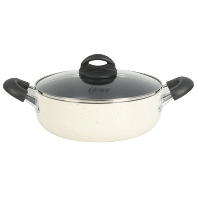 Oster Clairborne Nonstick Aluminum Caldero with Lid in Linen