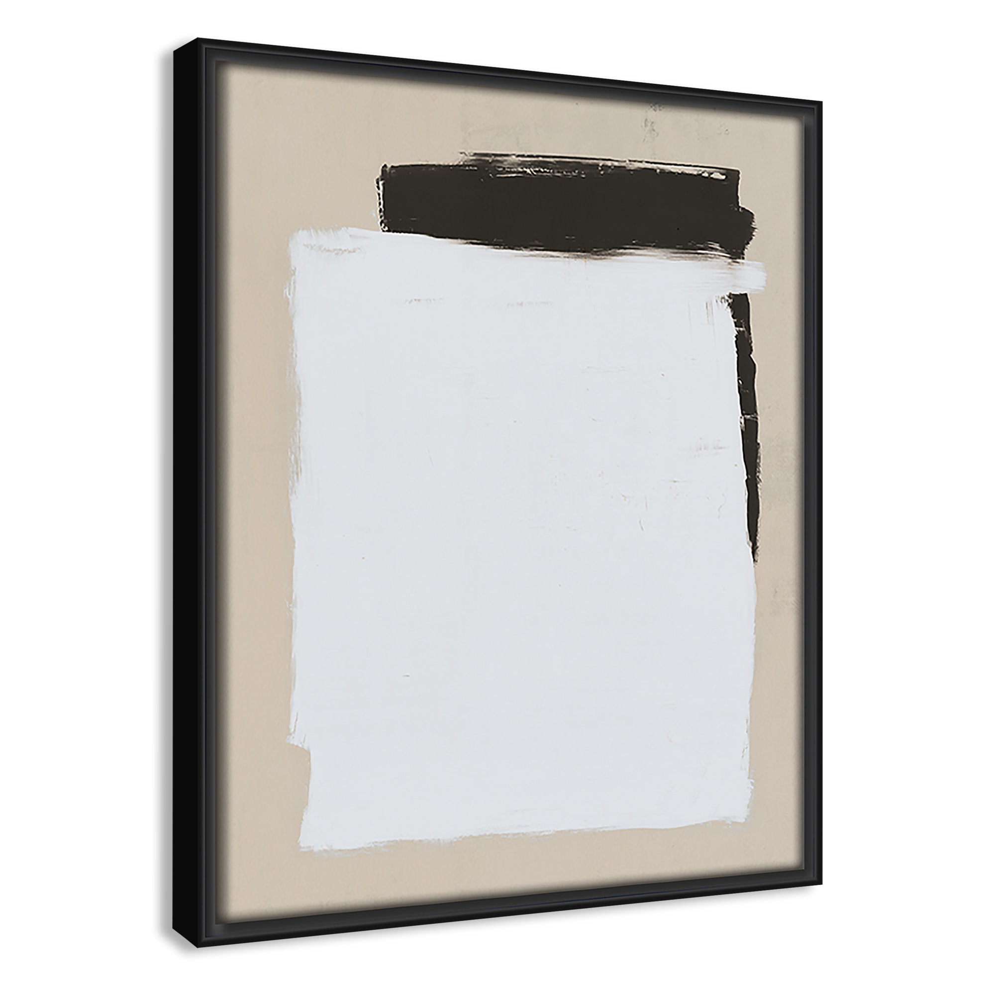 Two Mirrors, 11.5" H x 9.5" W, Black, Framed Canvas