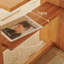 Bureau de rangement en bois de frêne brun clair