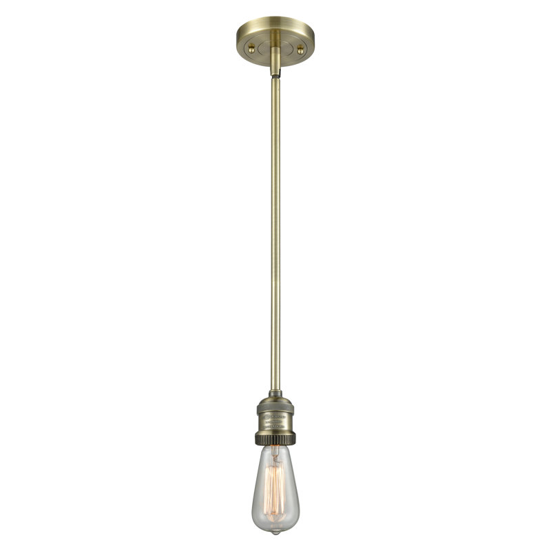 Lavender Hill 1 - Light Single Pendant, 6 Watt Vinage LED Bulb, Antique Brass, Satin Gold