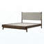 Structure de lit plateforme en bois d'hévéa de qualité supérieure, structure de lit grand avec tête de lit incluse, lit de style Mid-Century moderne en noyer et gris clair-56881914-56881913