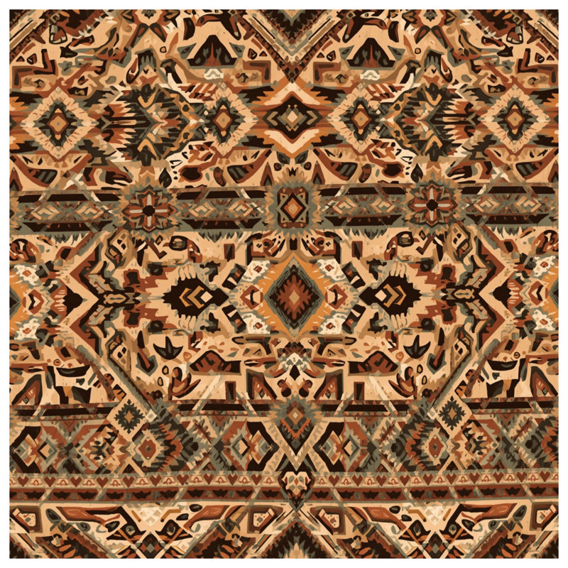 Tapis de bain complexe à motif aztèque, L 24 po x L 17 po
