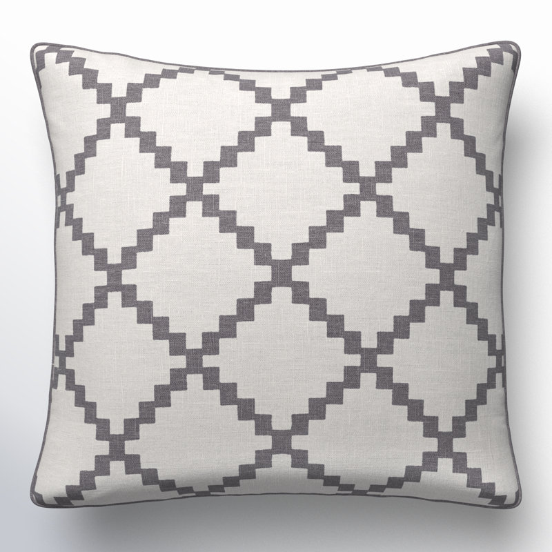 Square Linen Pillow Cover & Insert, 18" H x 18" W, Gray, Pillow Cover Only - No Insert