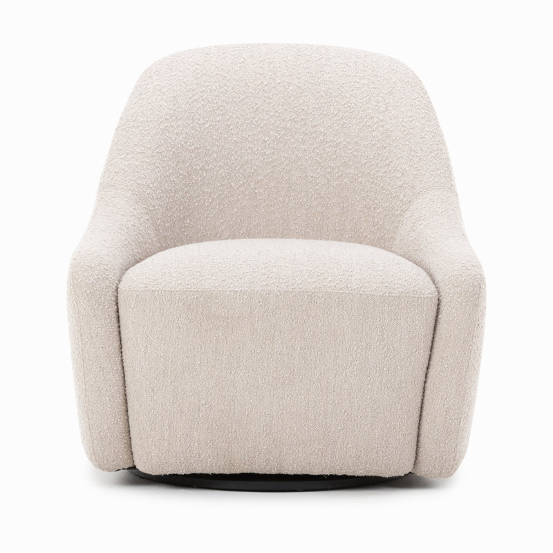 Levi Boucle Swivel Barrel Chair, Knoll Sand