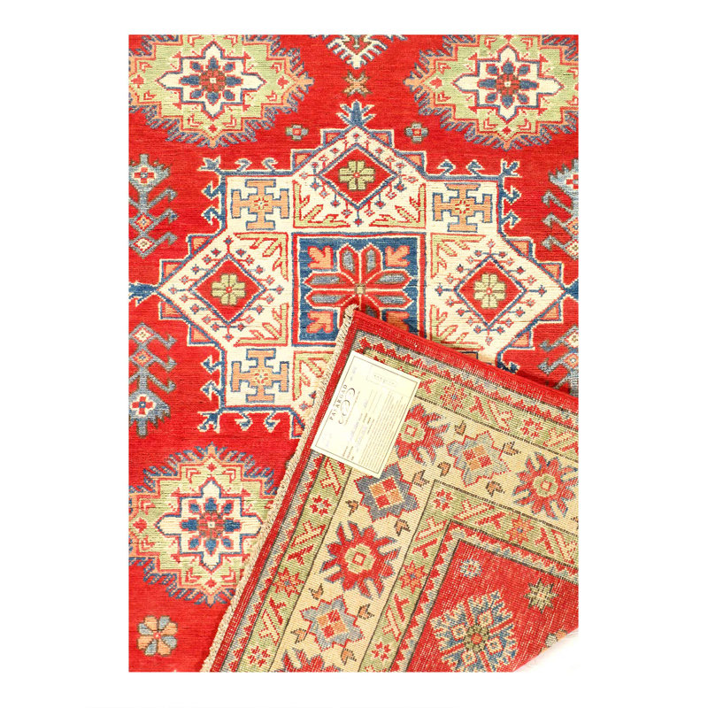 Tapis en laine d'agneau de conception unique 4 pi 11 po x 7 pi