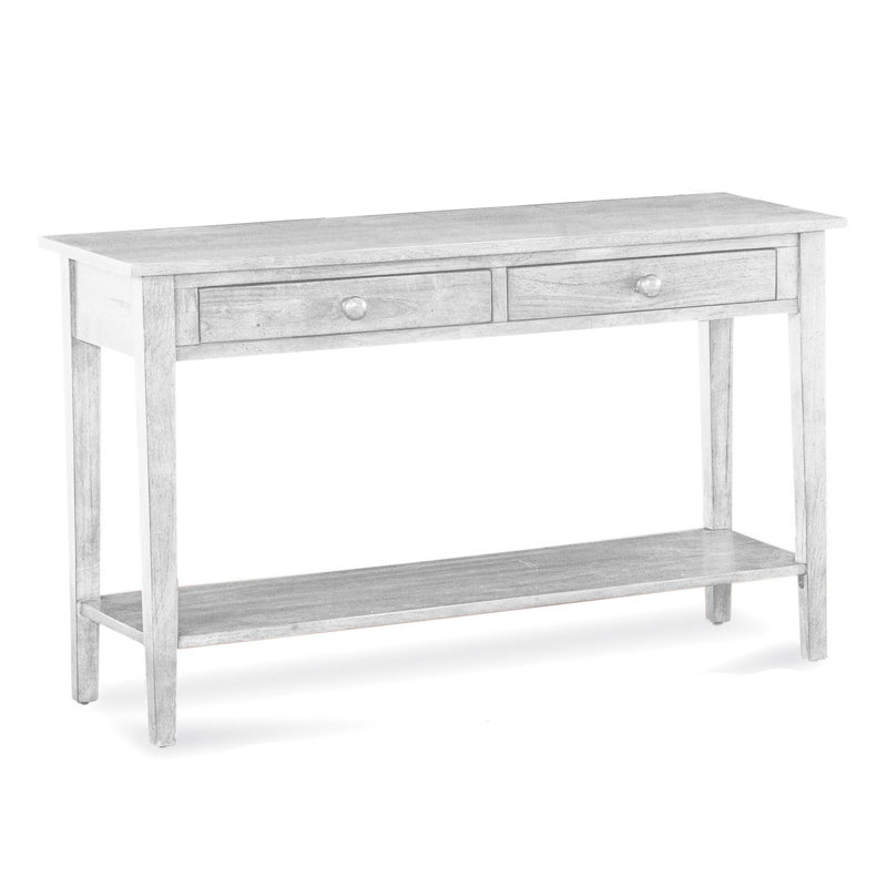 Console en bois massif South Hampton, Blanc givré