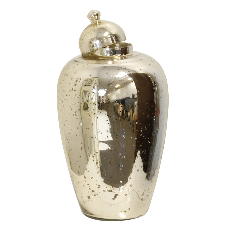 Gold Mercury - Glass Jar, Silver/Gold/Antique Silver, 14" H x 7.5" W x 7.5" D