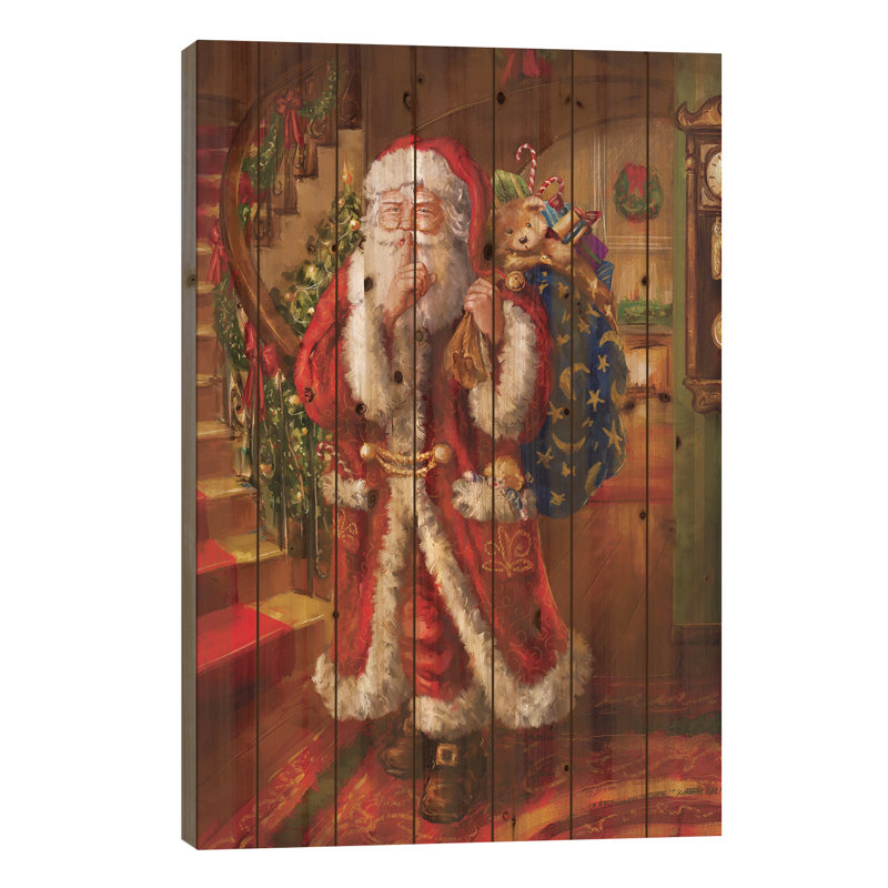 Père Noël-escalier, H 26 po x l 18 po x P 1,5 po