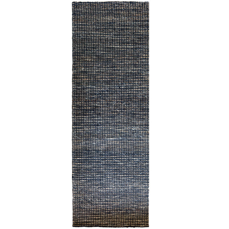 Gemini Geometric Area Rug in Black/Blue, Runner 2'7" x 9'10"