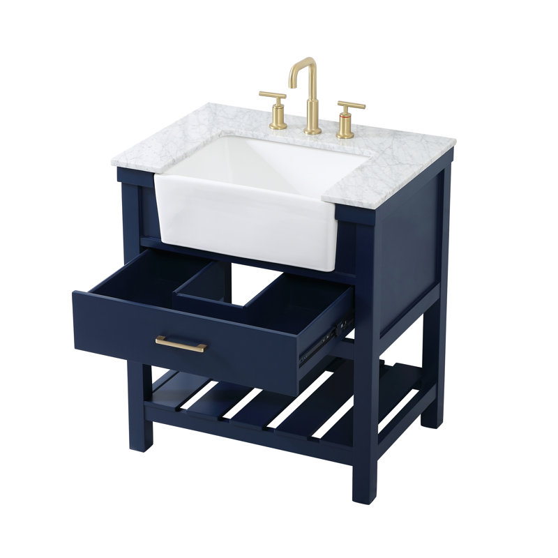 Meuble-lavabo simple 30 po Pelaghia, Bleu