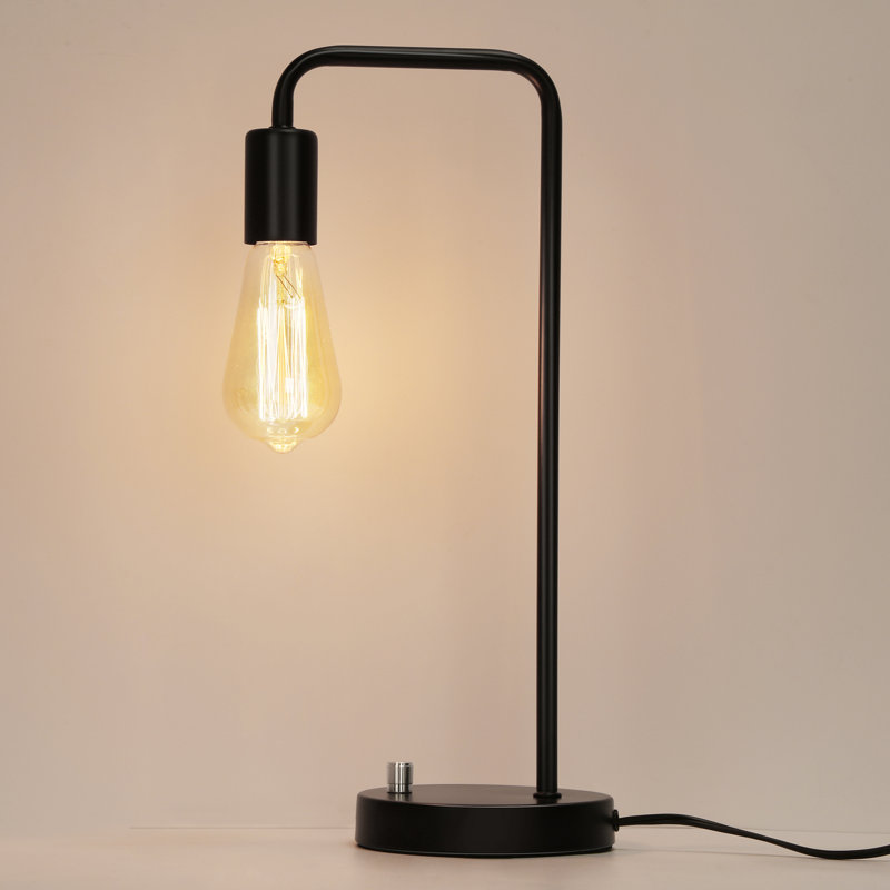 Lampe de chevet noire avec interrupteur rotatif pour table de chevet