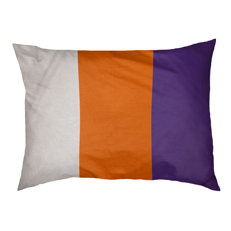 Oreiller Syracuse, Très grand (l 50 po x P 40 po x H 7 po), Blanc / orange / mauve