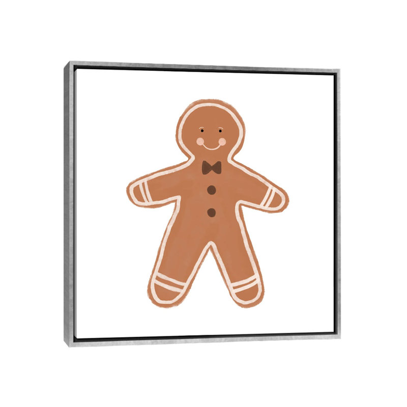 Reproduction d’art, "Gingerbread Man" par Orara studio, Toile avec cadre argenté, Pas de tapis, H 26 po x l 26 po x P 1,5 po