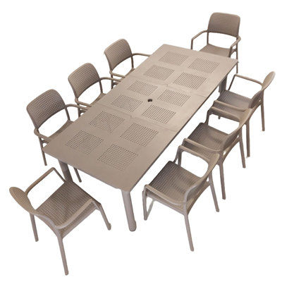 Leleifi 8 - Person Patio Dining Set with Extendable Rectangular Table