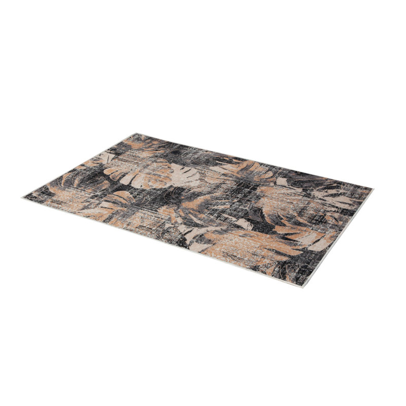 Stylish Woven Carpet (4 x 6 ft), 100% Polyester, 0.4 in Pile Height | Antibacterial, Non-Slip Underside | Machine Washable, 3D Digital Printing | Perfect for Living Room, Bedroom, and Home Decor