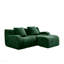 Canapé 2 places désossé en forme de L - Design épuré, ergonomique, éponge 32D - Vert