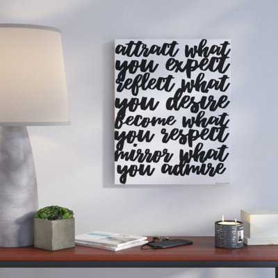 Mirror What You Admire Cursive  Canvas Wall Art by House of Lulu