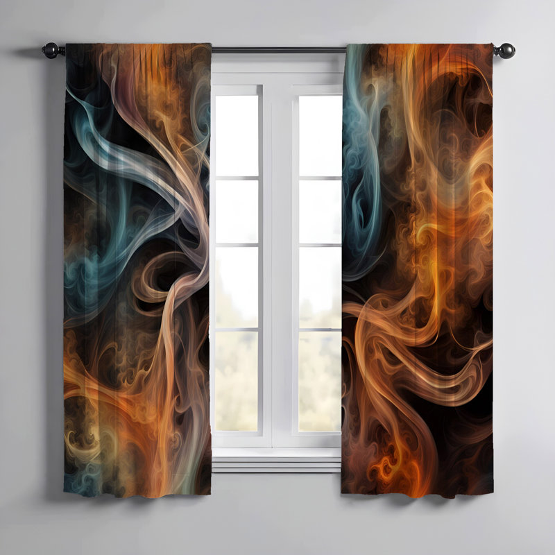Paire de rideaux semi-transparents en polyester Ecenaz, L 20 po x L 82 po