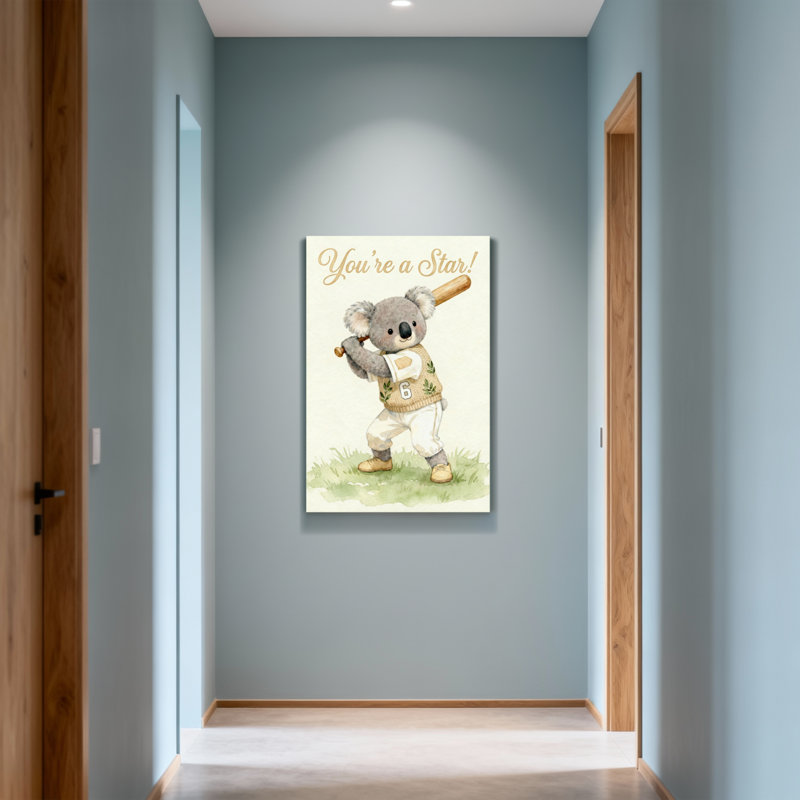 Animaux - Joueur de baseball koala avec une batte et un chandail, H 30 po x l 20 po