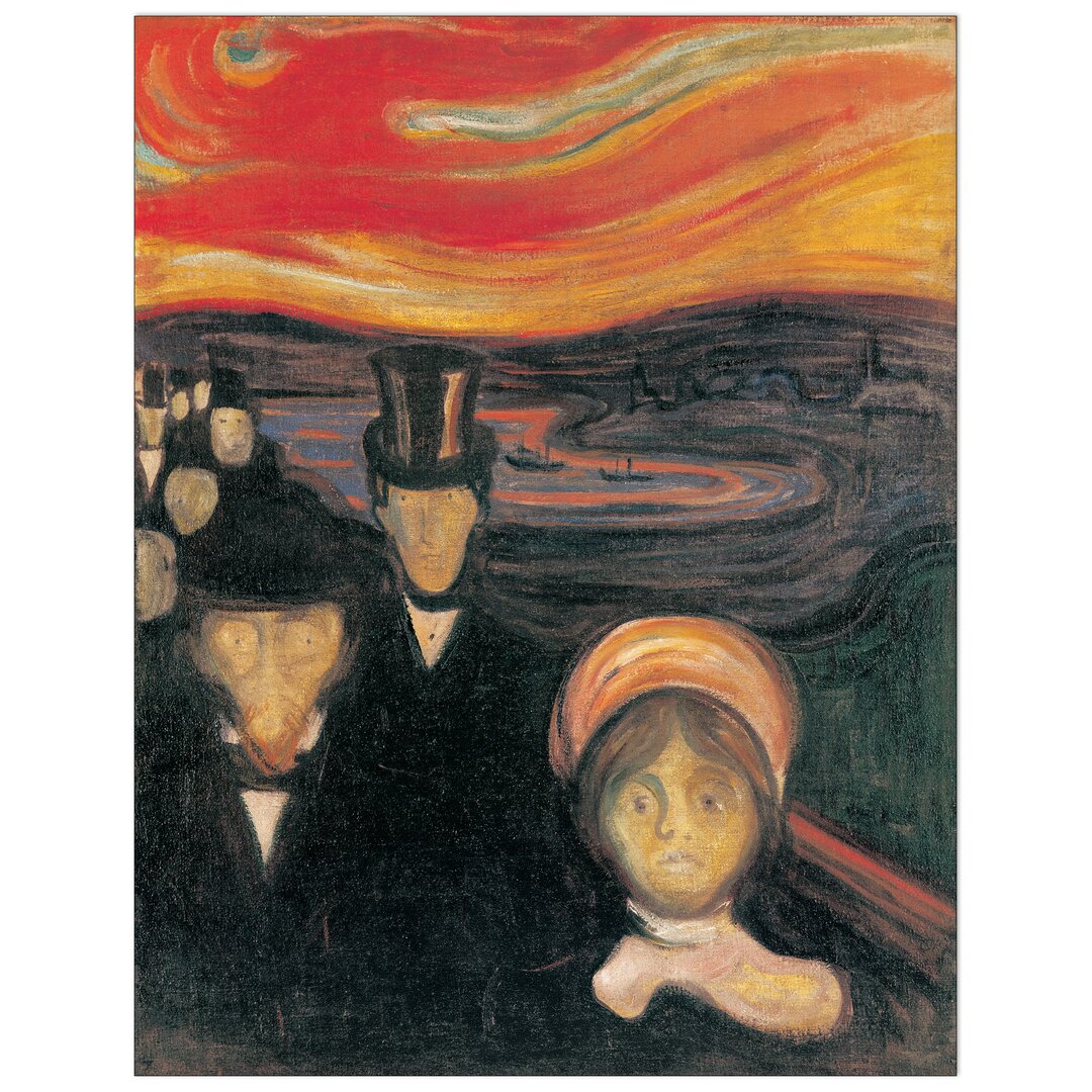 Poster ''Angst 1894'' von Edvard Munch, Kunstdruck